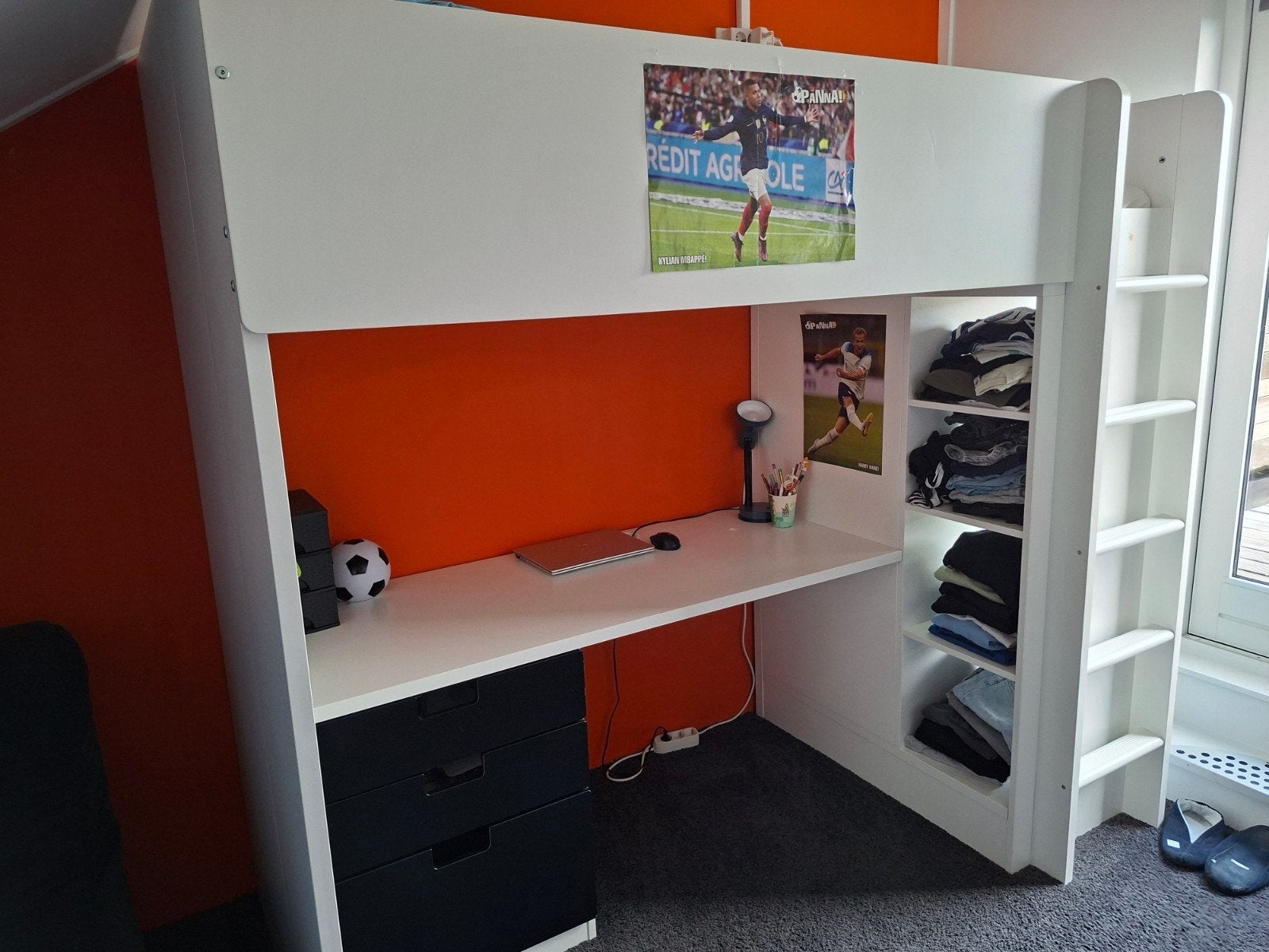 Ikea hoogslaper met bureau en 2 kasten, Kinderen en Baby's, Kinderkamer | Stapelbedden en Hoogslapers, Ophalen, Zo goed als nieuw
