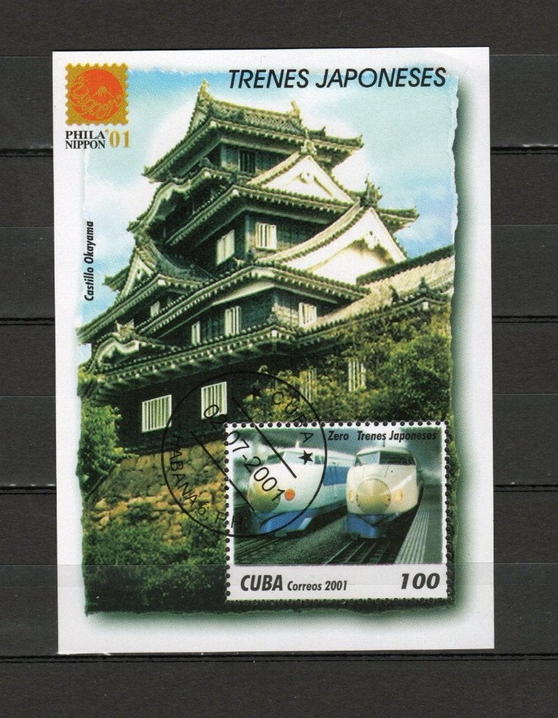 Treinblok Cuba 2001 blok 166, Ophalen of Verzenden, Gestempeld, Treinen