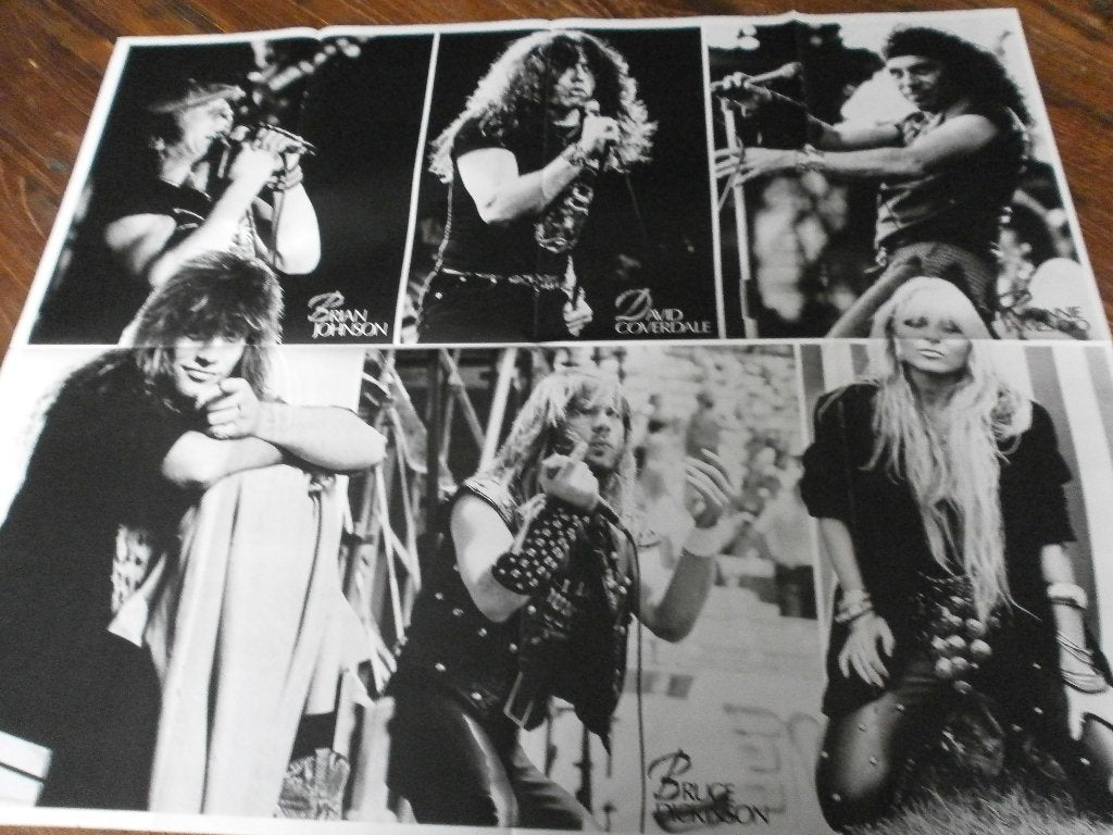 leuke xl poster jr 80 Zangers Rockbands oa brian johnson, Verzenden, Zo goed als nieuw, A1 t/m A3, Muziek