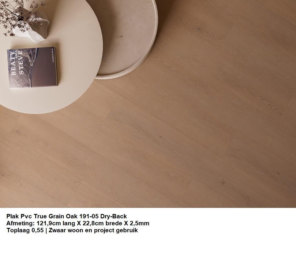 Plak Pvc True Grain Oak Natuur 191-05 Toplaag 0,55 €23,95m2, Huis en Inrichting, Stoffering | Vloerbedekking, Bruin, 75 m² of meer