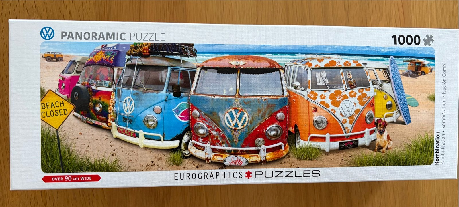 Eurographics Panoramische VW Bus Puzzel 1000 stukjes, Hobby en Vrije tijd, Ophalen of Verzenden, 500 t/m 1500 stukjes, Zo goed als nieuw