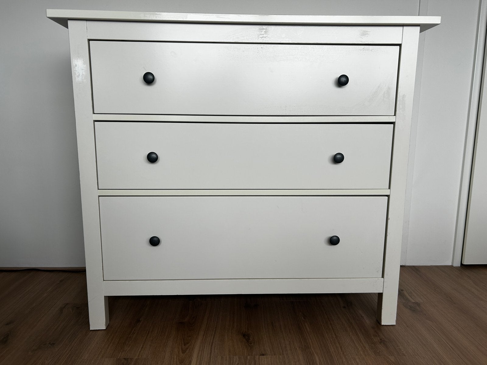 Hemnes ladekast, wit 3 lades, Huis en Inrichting, Kasten | Ladekasten, Ophalen, Gebruikt, 100 tot 150 cm, 3 of 4 laden
