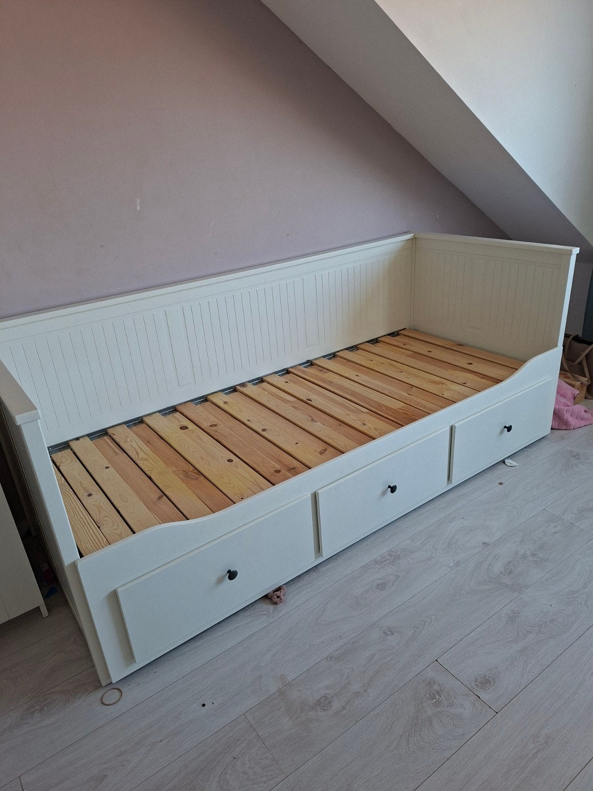Bedbank met opberglades - gratis af te halen, Gebruikt, Eenpersoons, Wit, Ophalen of Verzenden