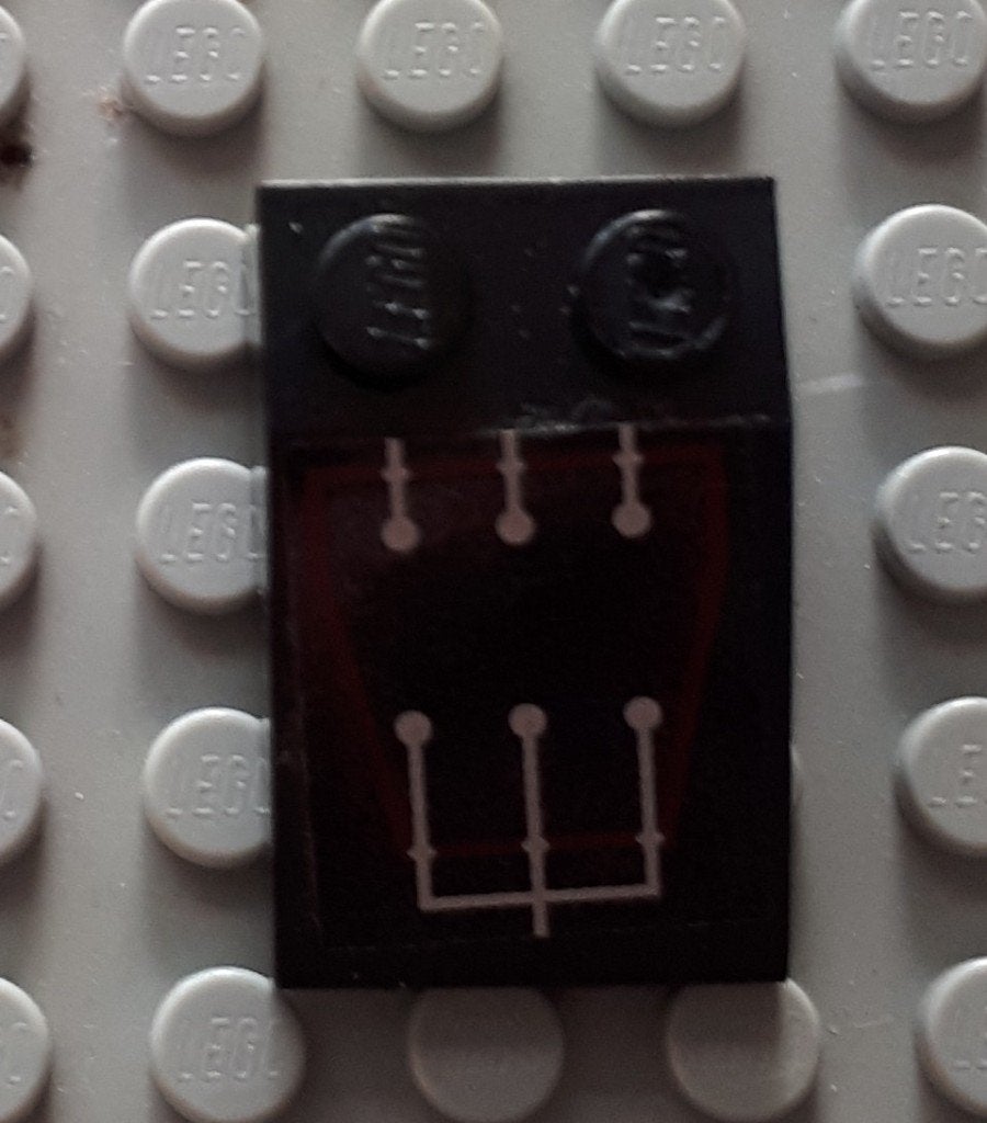 3298pb031 (2) black Slope 33 3 x 2 with Silver Circuitry 6 L, Ophalen of Verzenden, Gebruikt