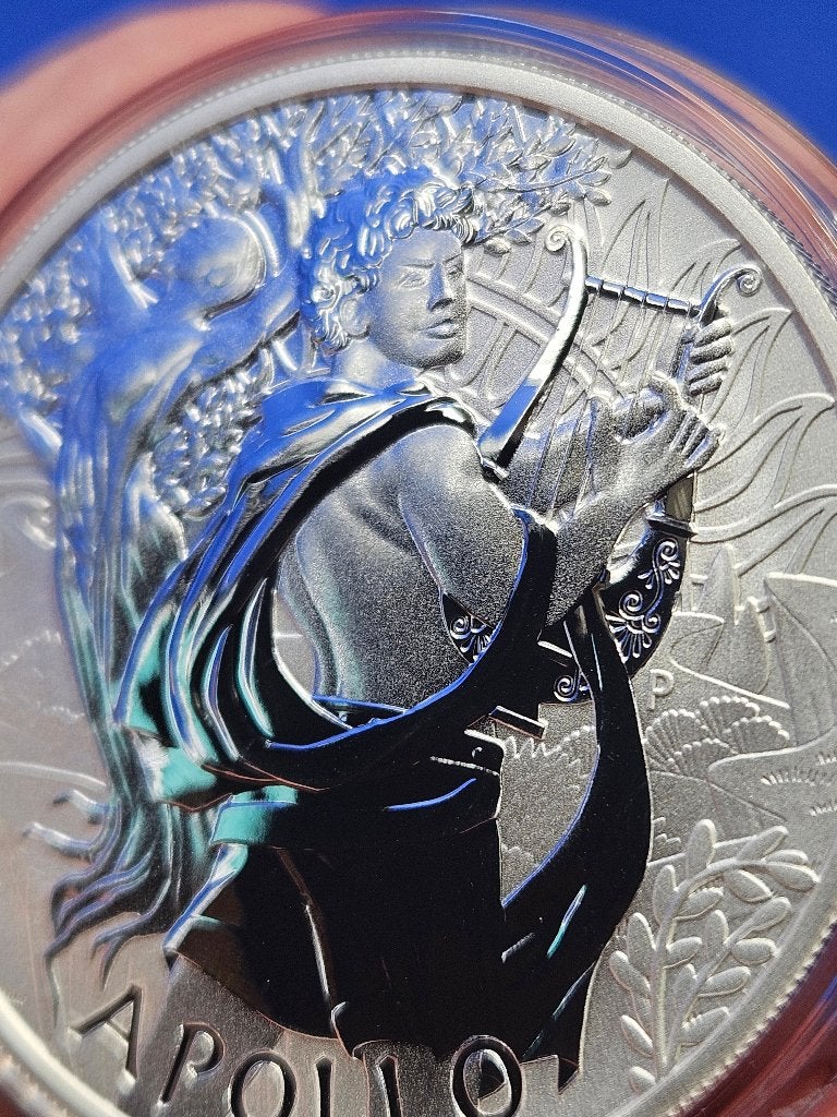 (10192) TUVALU  GODS OF OLYMPUS  APOLLO 2023  ONE OUNCE, Ophalen of Verzenden, Losse munt, Zilver