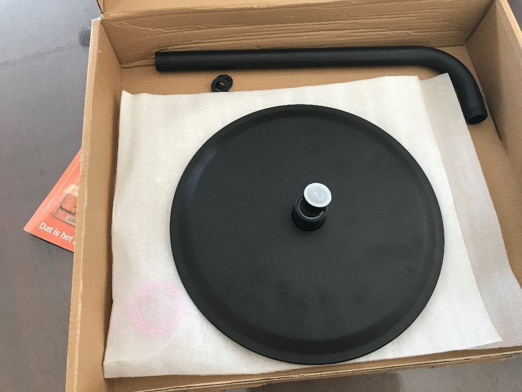 Regendouche 30 cm kopstuk met stang, Ophalen, Nieuw, Rvs, Douche