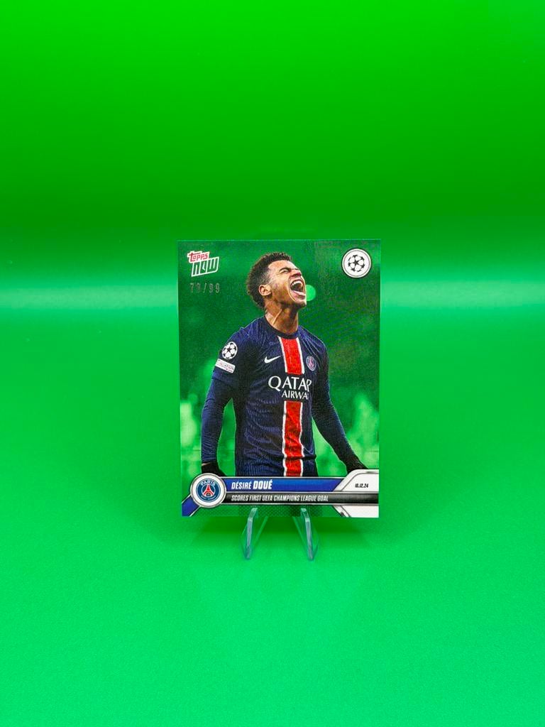 Topps Now Désiré Doué /99 Green PSG Paris Saint Germain, Hobby en Vrije tijd, Stickers en Plaatjes, Ophalen of Verzenden, Zo goed als nieuw