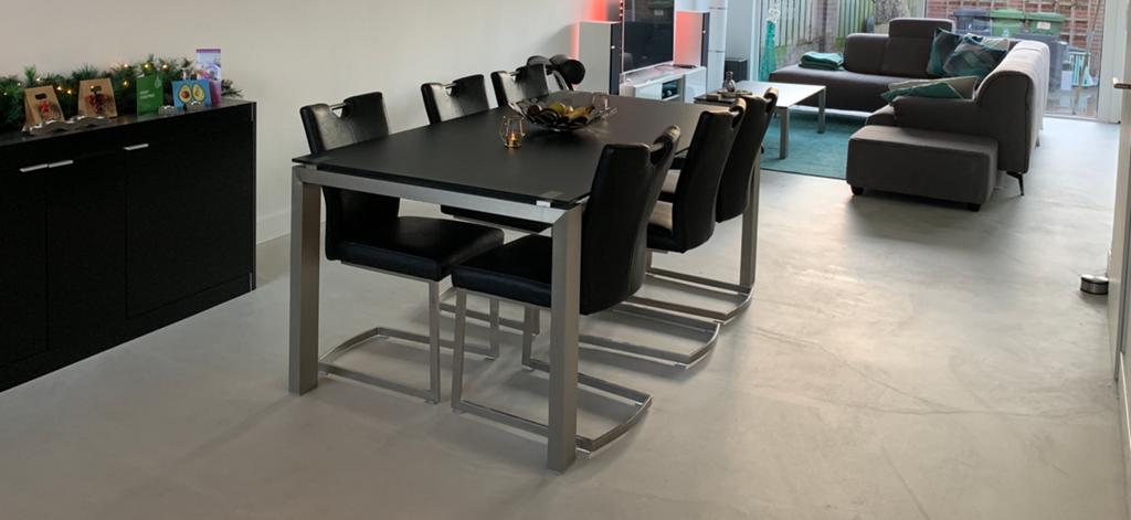Aluminium & glazen Tafel 200x100 + bijpassende salon tafel, Ophalen, Gebruikt