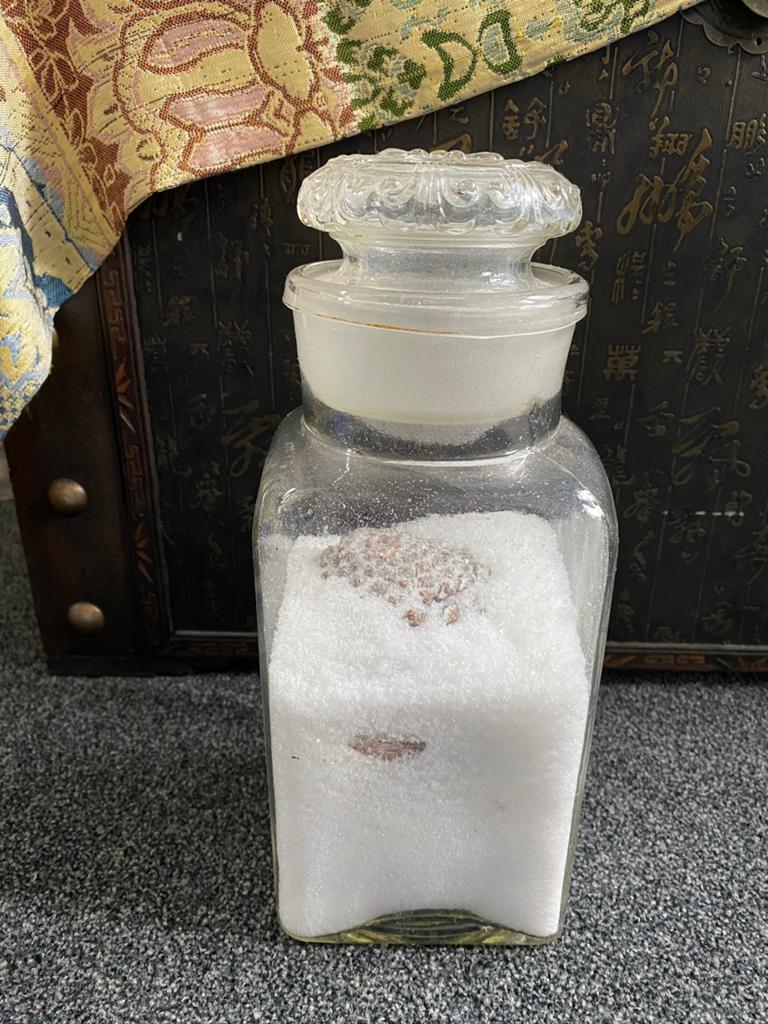 Vintage glazen apothekerspot, Antiek en Kunst, Ophalen of Verzenden