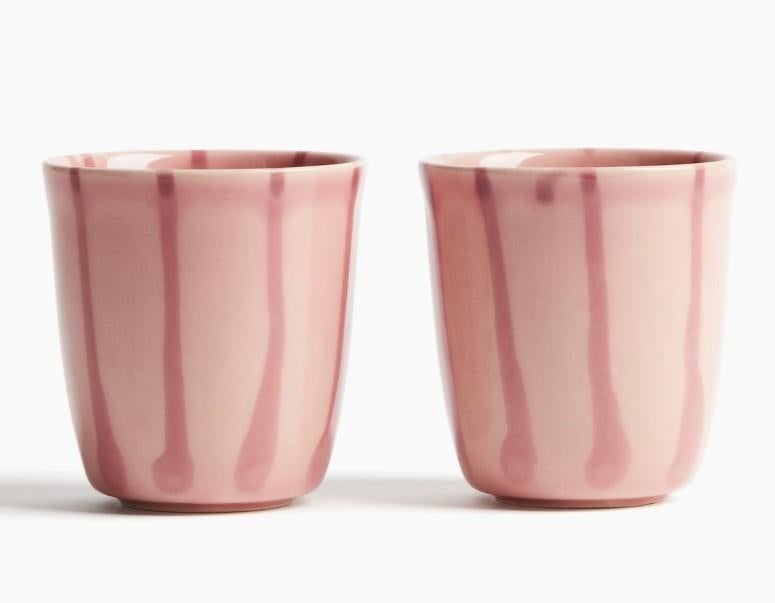 H&M home set van twee roze keramieken mokken, Ophalen, Keramiek, Nieuw, Overige stijlen