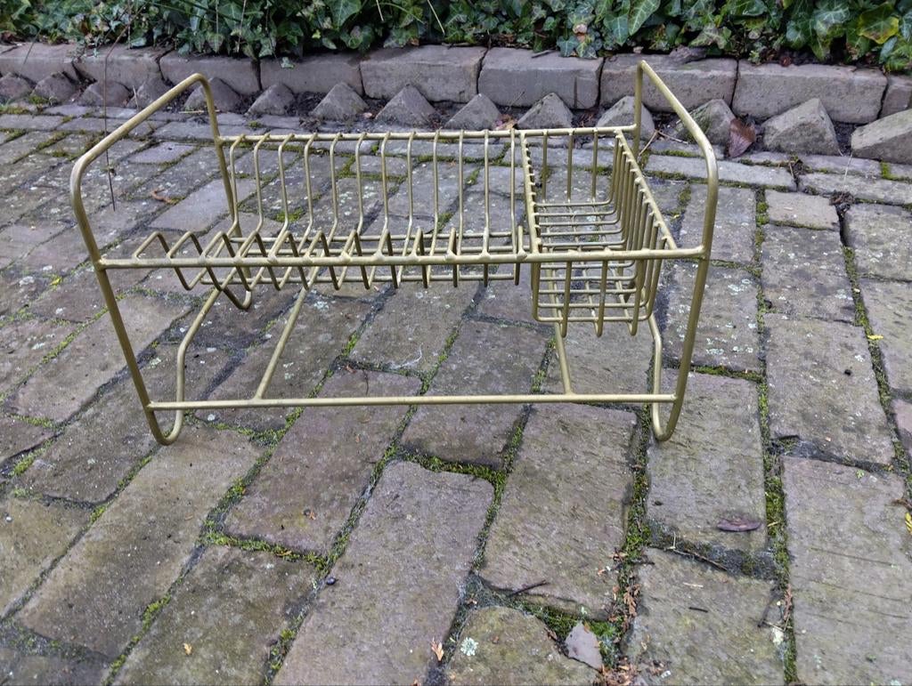 Vintage gouden afdruiprek, Ophalen of Verzenden, Gebruikt