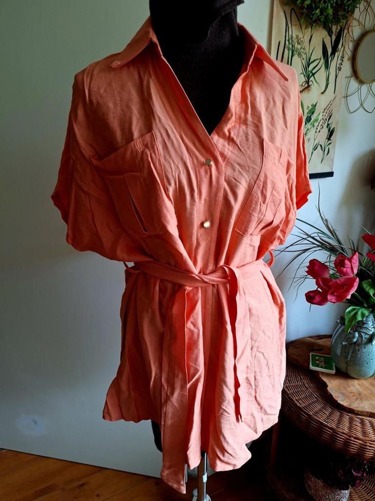 Tuniek curved Angels l xl zalm, Ophalen of Verzenden, Zo goed als nieuw, Maat 46/48 (XL) of groter, Oranje