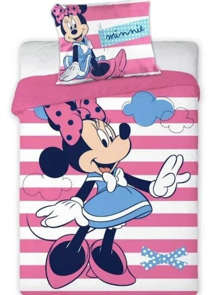 Minnie Mouse Baby Dekbedovertrek 100 x 135 - Stripe - Katoen, Meisje, Dekbedovertrek, Nieuw, Wasbaar