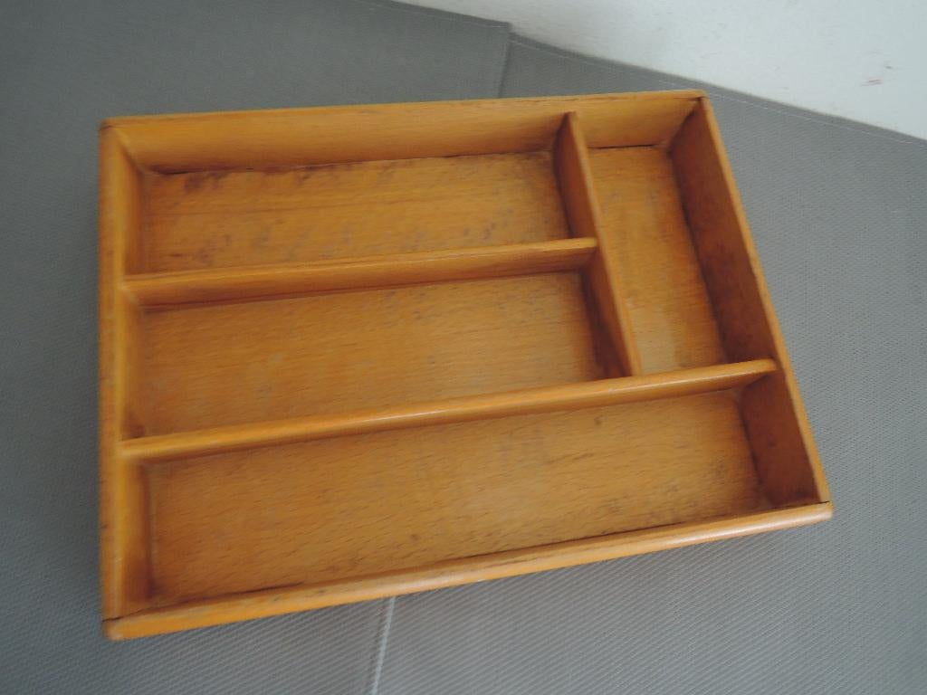 Ouderwetse houten bestekbak, Huis en Inrichting, Overige typen, Ophalen of Verzenden, Zo goed als nieuw, Hout