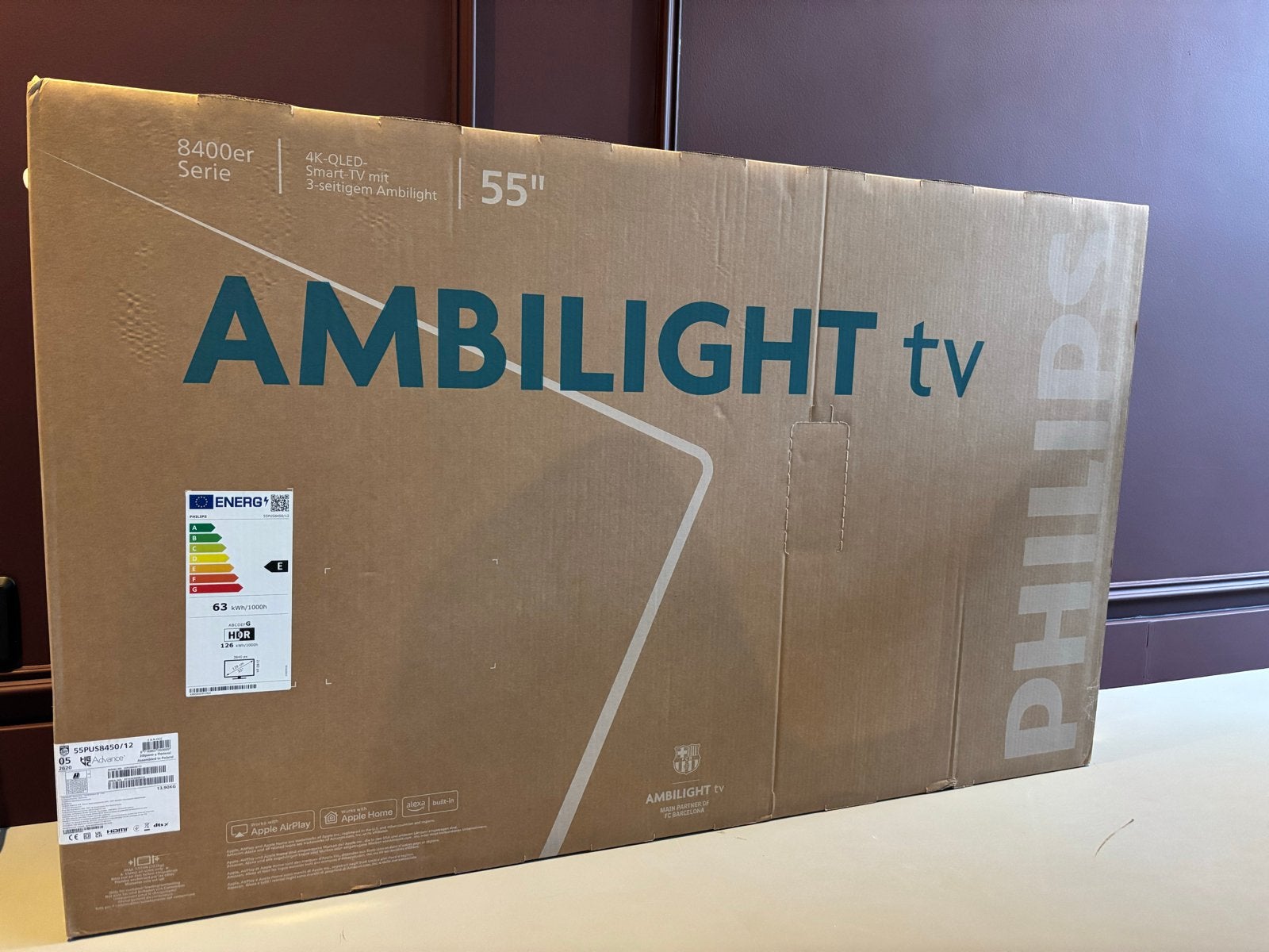 Nieuwe Philips Ambilight 4K QLED Smart TV 55 inch te koop!, Ophalen, Philips, QLED, Nieuw