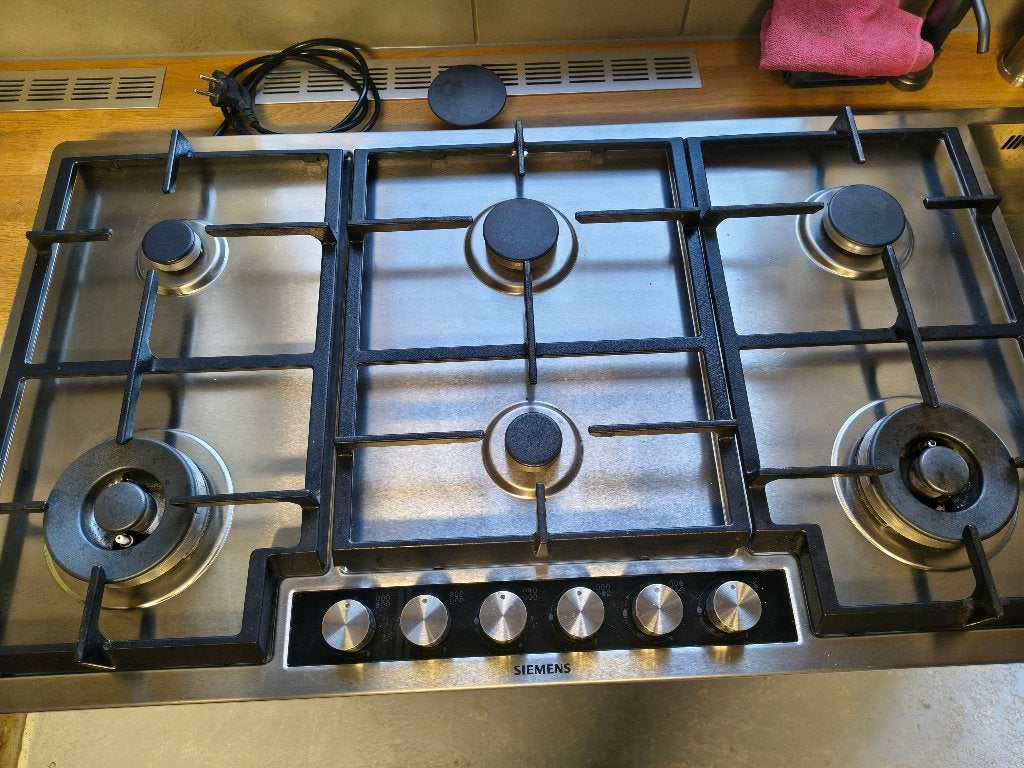 Gaskookplaat met 6 branders van Siemens, Ophalen, Gebruikt, Inbouw, Gas