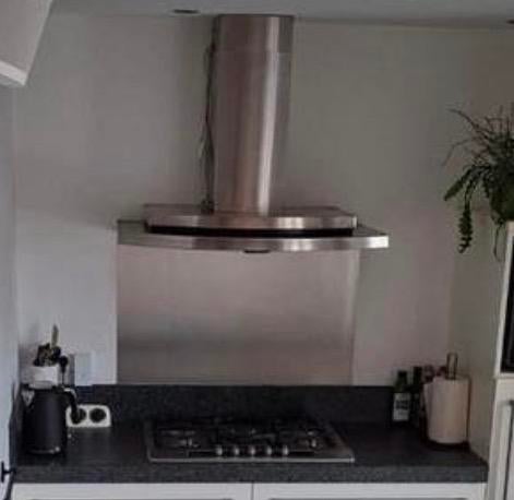 Graniet Aanrechtblad 160cm met siemens gasfornuis, Huis en Inrichting, Keuken | Keukenelementen, Gebruikt, Zwart, 150 tot 200 cm