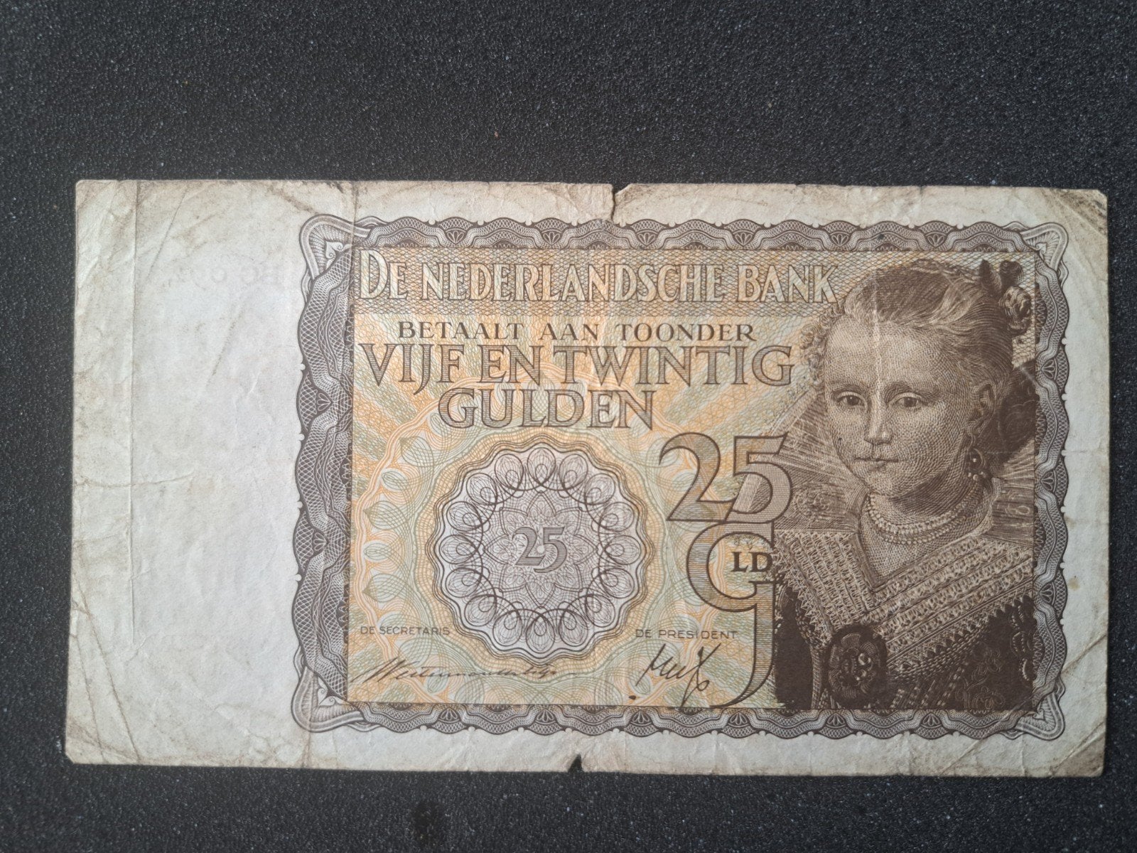 Zeldzaam 25 Gulden Biljet 1940 - Koningin Wilhelmina, Postzegels en Munten, Bankbiljetten | Nederland, Ophalen of Verzenden, 25 gulden