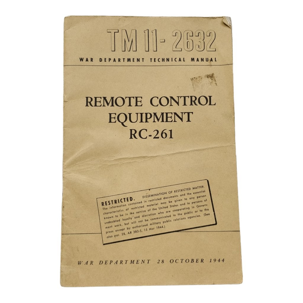 WWII US Field Manual Remote Control Equipment, Verzamelen, Ophalen of Verzenden, Amerika, Boek of Tijdschrift
