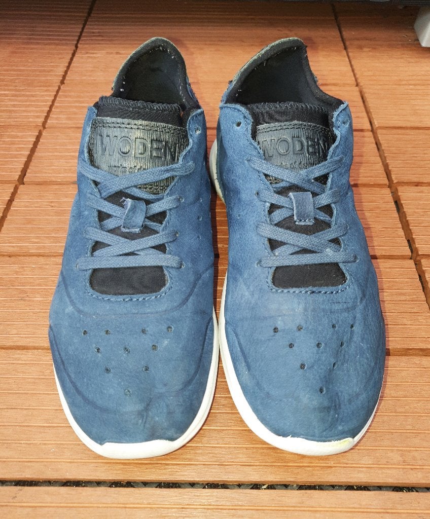 Woden mt.39 sneakers soepel blauw leer en witte rubber zool, Blauw, Ophalen of Verzenden, Sneakers of Gympen, Woden