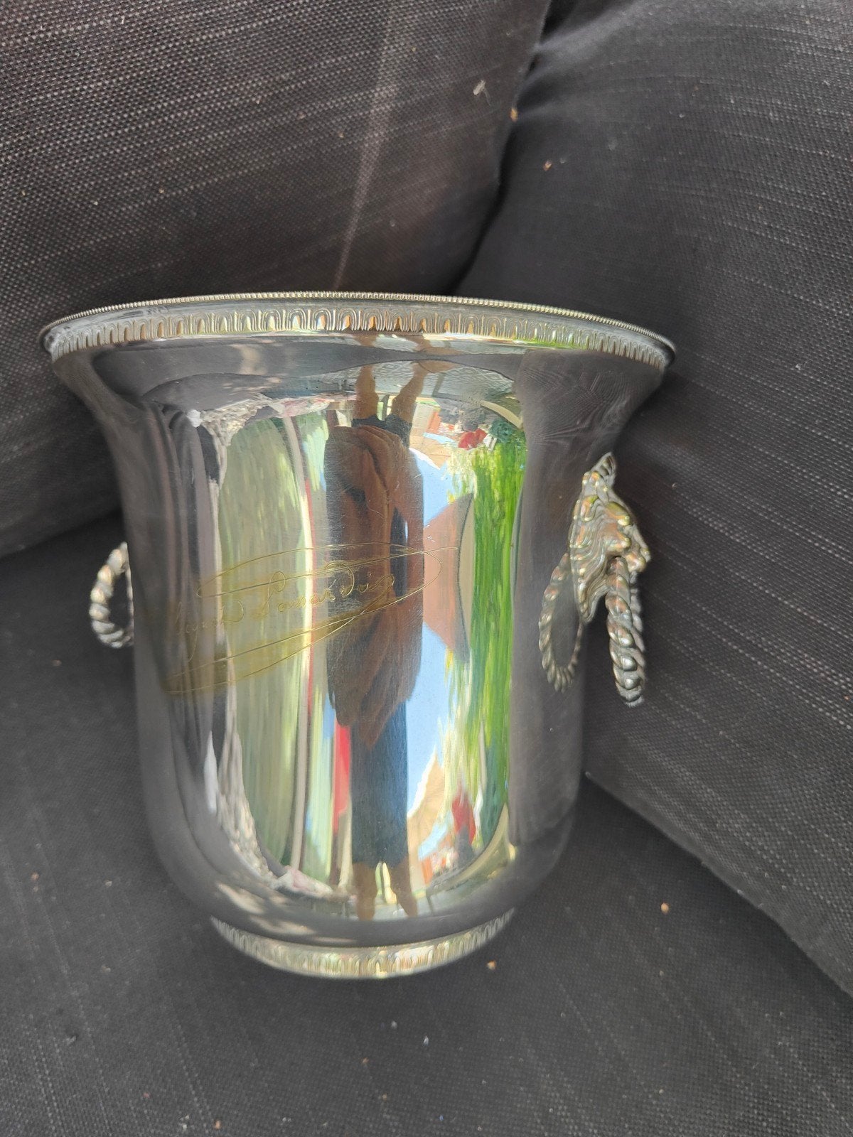 Veuve Clicquot Ponsardin Champagne Cooler,Verzilverd Ca 1970, Ophalen of Verzenden, Gebruikt, Overige materialen, Brocante