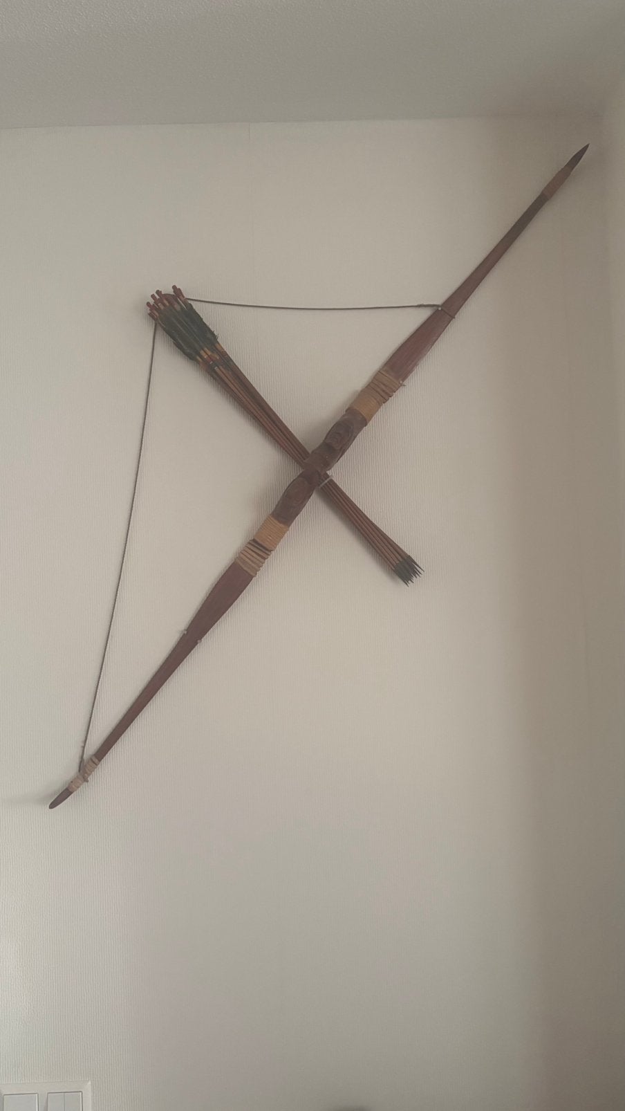 Grote Balinese pijlen & boog - handgesneden hout, Overige onderwerpen, Houtsnijwerk, Handgemaakt, Hout
