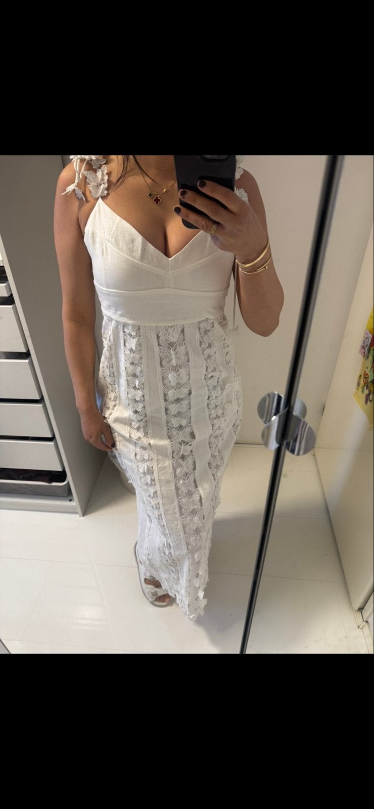 Zimmermann witte maxi jurk M-L met vlinderdetails, Kleding | Dames, Maat 38/40 (M), Wit, Ophalen of Verzenden, Zo goed als nieuw
