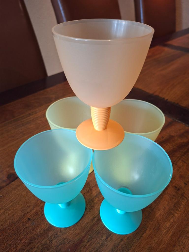 Set van 5 Vintage Tupperware IJscoupes - Diverse Kleuren, Ophalen of Verzenden, Gebruikt, Blauw, Overige typen