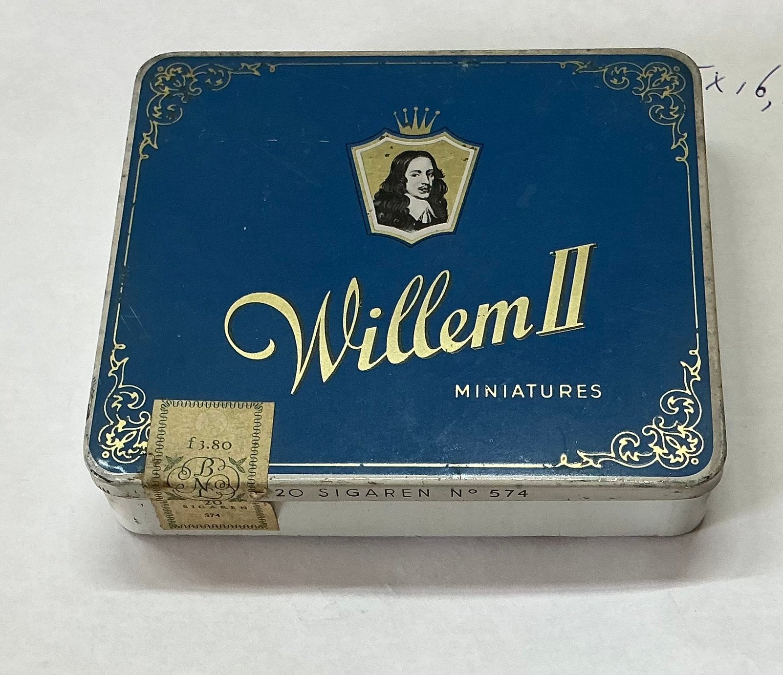 Oud sigarenblikje WILLEM 2, Verzamelen, Ophalen of Verzenden, Gebruikt, Tabaksdoos of Verpakking