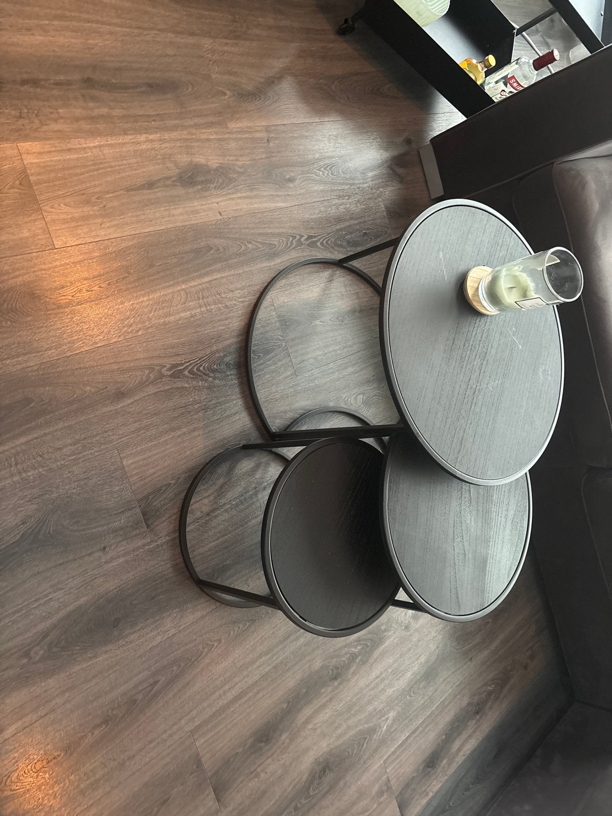 Set van 3 ronde bijzettafels - Zwart, Ophalen, Minder dan 50 cm, Gebruikt, Rond