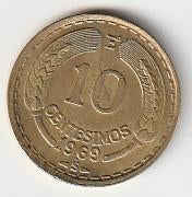 10  cent  1969  Chili  km. 191  ( 0,50 euro ), Postzegels en Munten, Munten | Amerika, Ophalen of Verzenden, Noord-Amerika, Losse munt