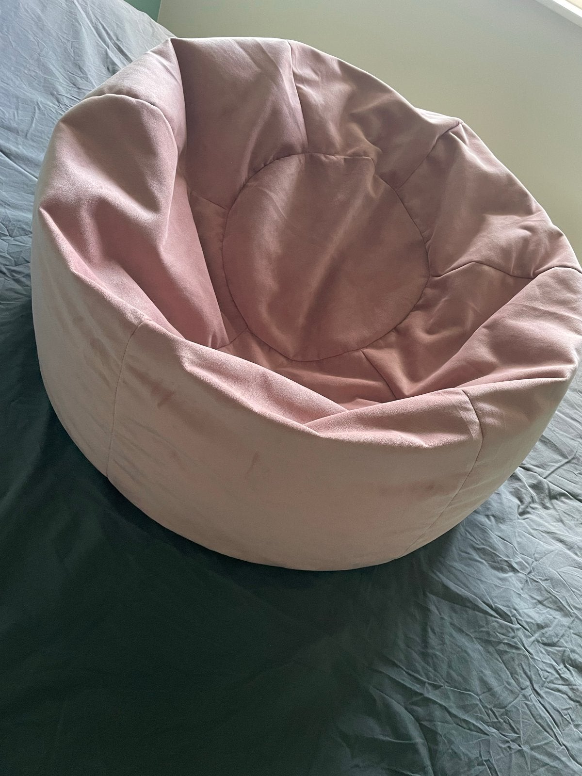 Roze zitzak van fluweel - Zo goed als nieuw, Ophalen, Zo goed als nieuw, Roze, Zitzak