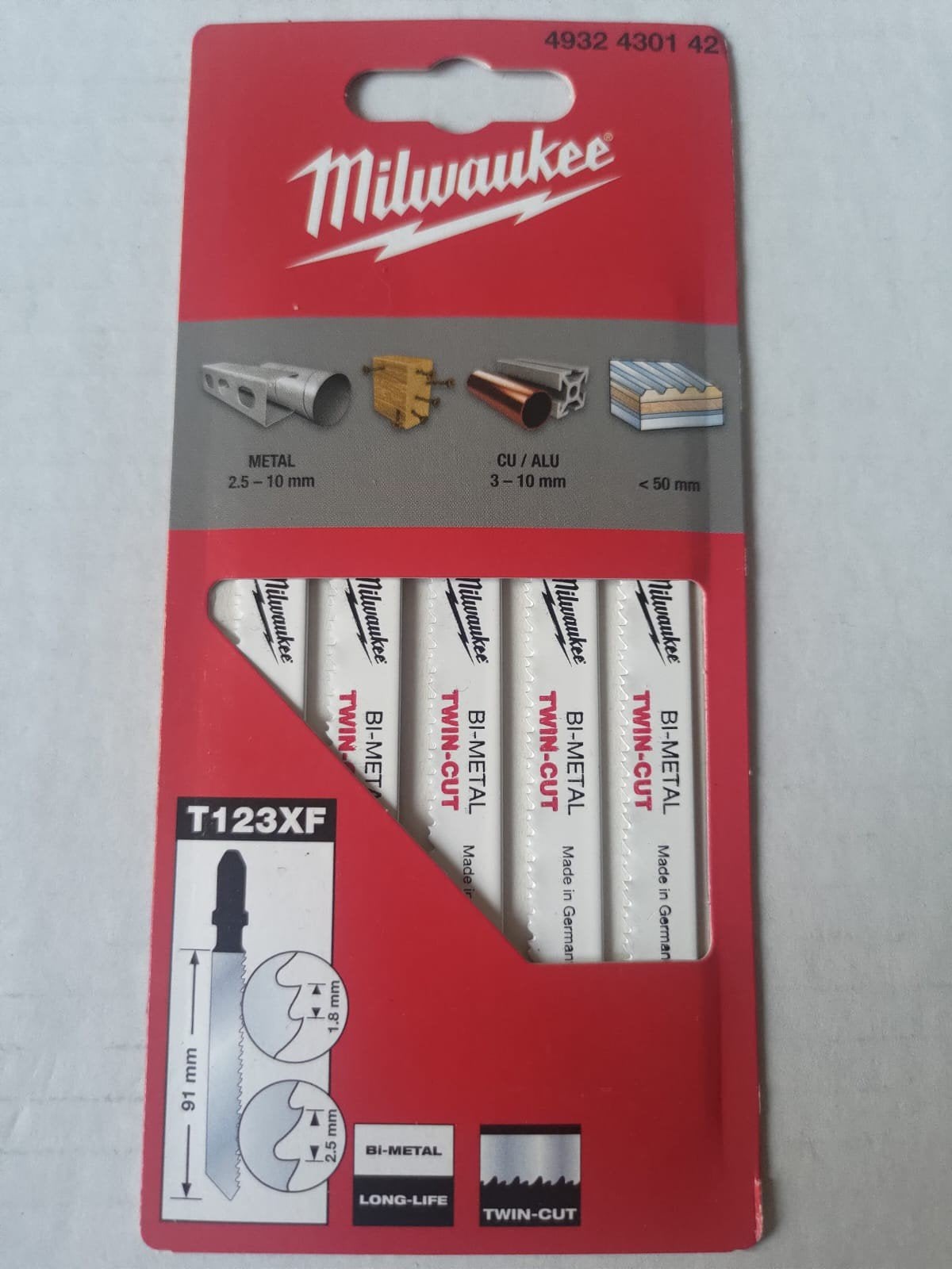 Milwaukee T123XF Decoupeerzaagbladen - Bi-Metaal, Twin-Cut, Decoupeerzaag, Nieuw, Ophalen of Verzenden, Milwaukee