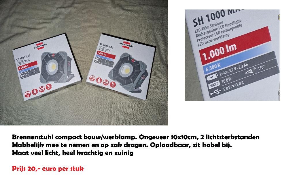2X Brennenstuhl werklamp, LED, nieuw, Ophalen, Nieuw