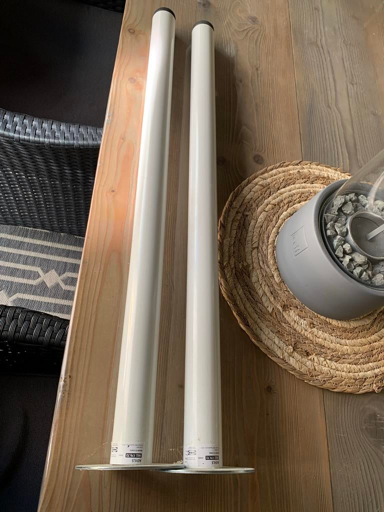 IKEA Adils poten 2 stuks wit - Nieuwstaat, Ophalen, Tafelpoot, 50 tot 100 cm, Rond