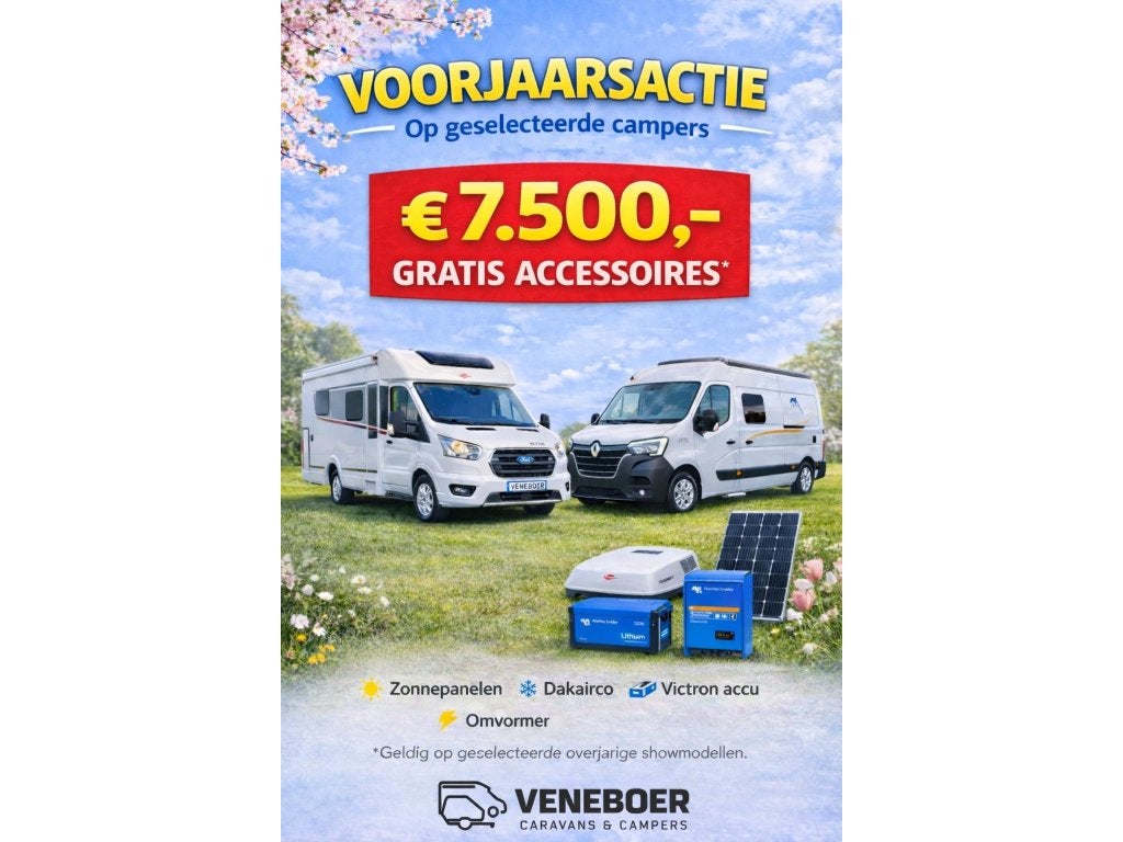 VANTourer 600 L lengteslaper, Caravans en Kamperen, Campers, Automaat, Ringverwarming, Fiat, Tot en met 2