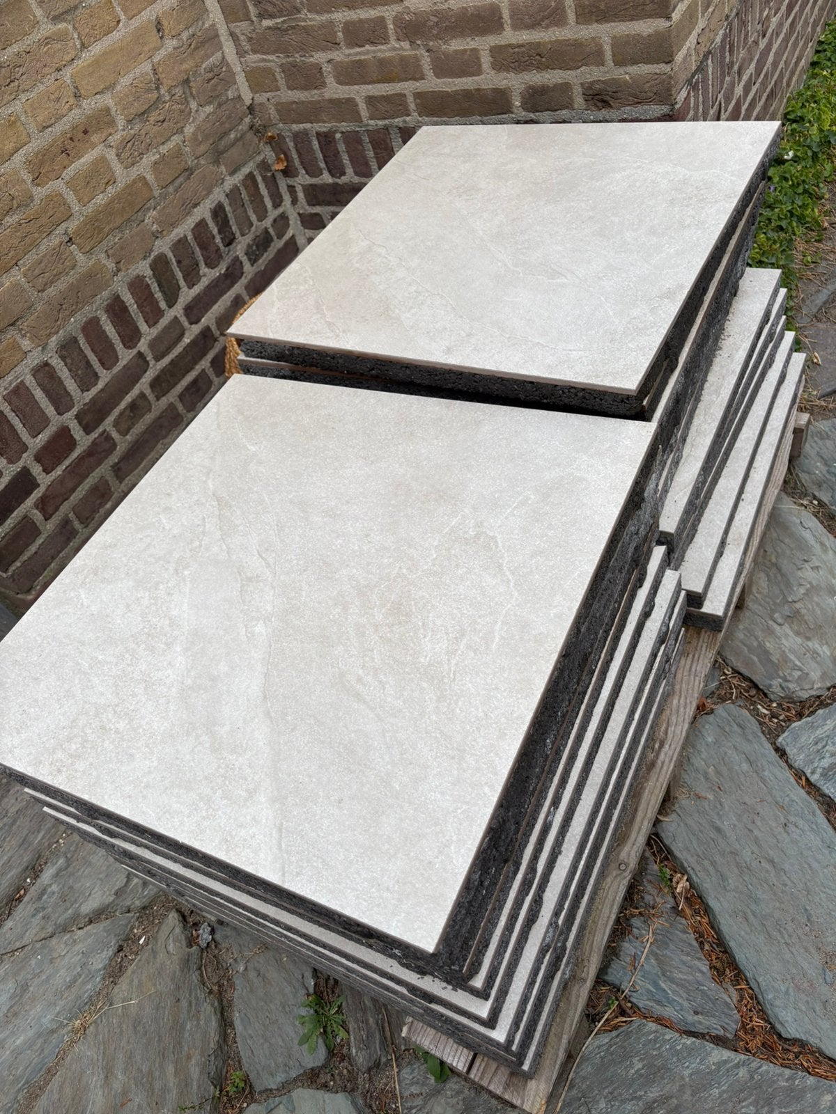 Restpartij 25x keramische terrastegels 60x60, Ophalen, 60 cm of meer, Zo goed als nieuw, 10 m² of meer