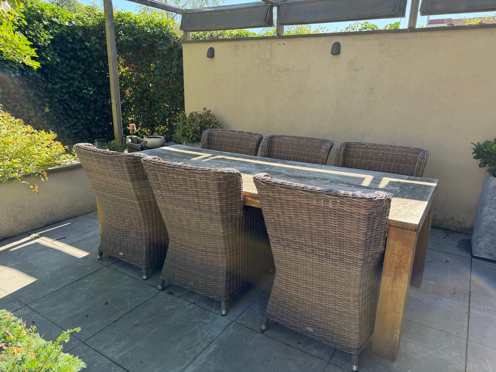 Tuinset: 6 Rotan Stoelen, Tuin en Terras, Ophalen, Gebruikt, Eettafel, 6 zitplaatsen
