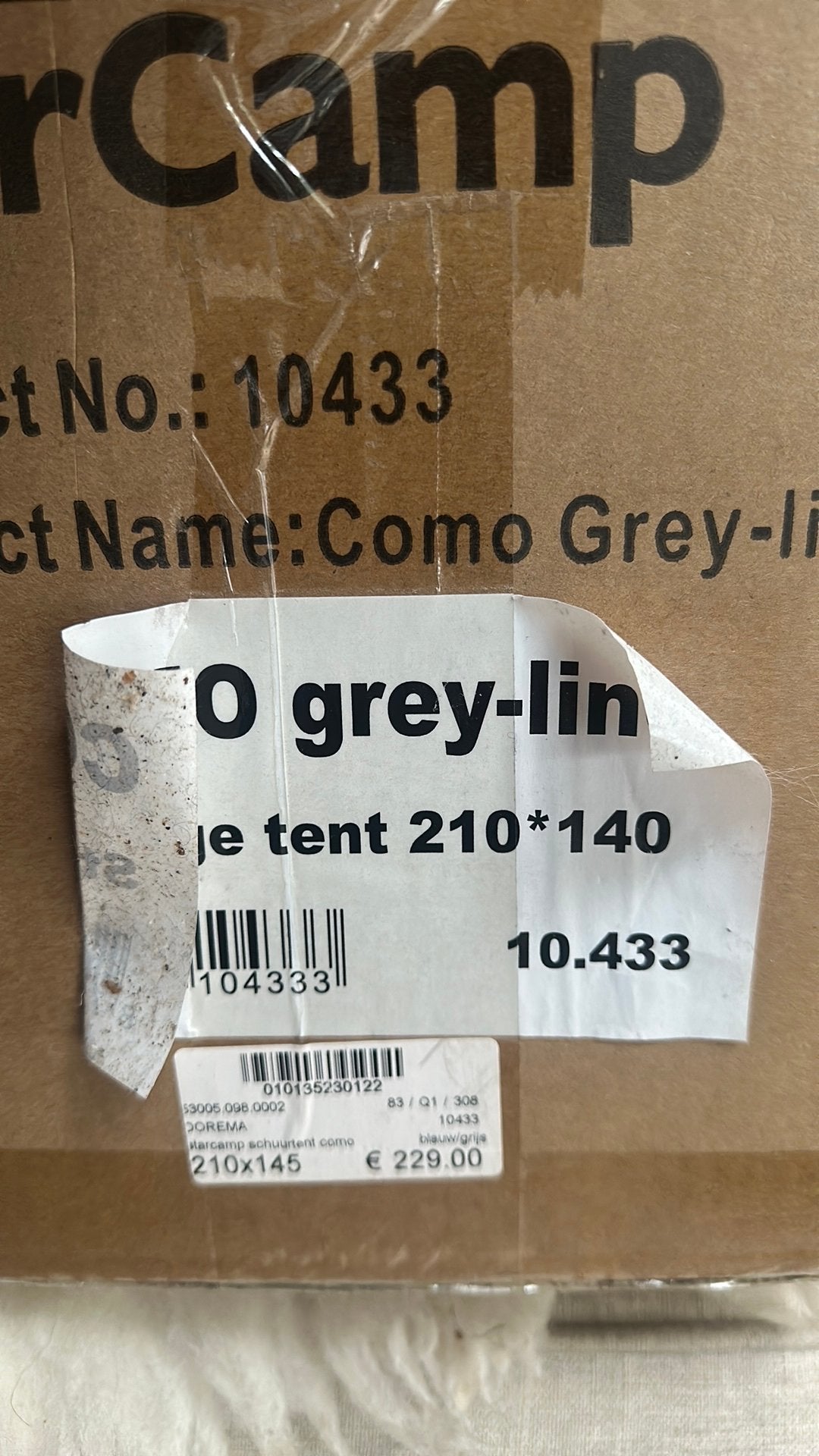 Schuurtent tent schuur 2.10 1.40 starcamp como, Ophalen of Verzenden, Zo goed als nieuw
