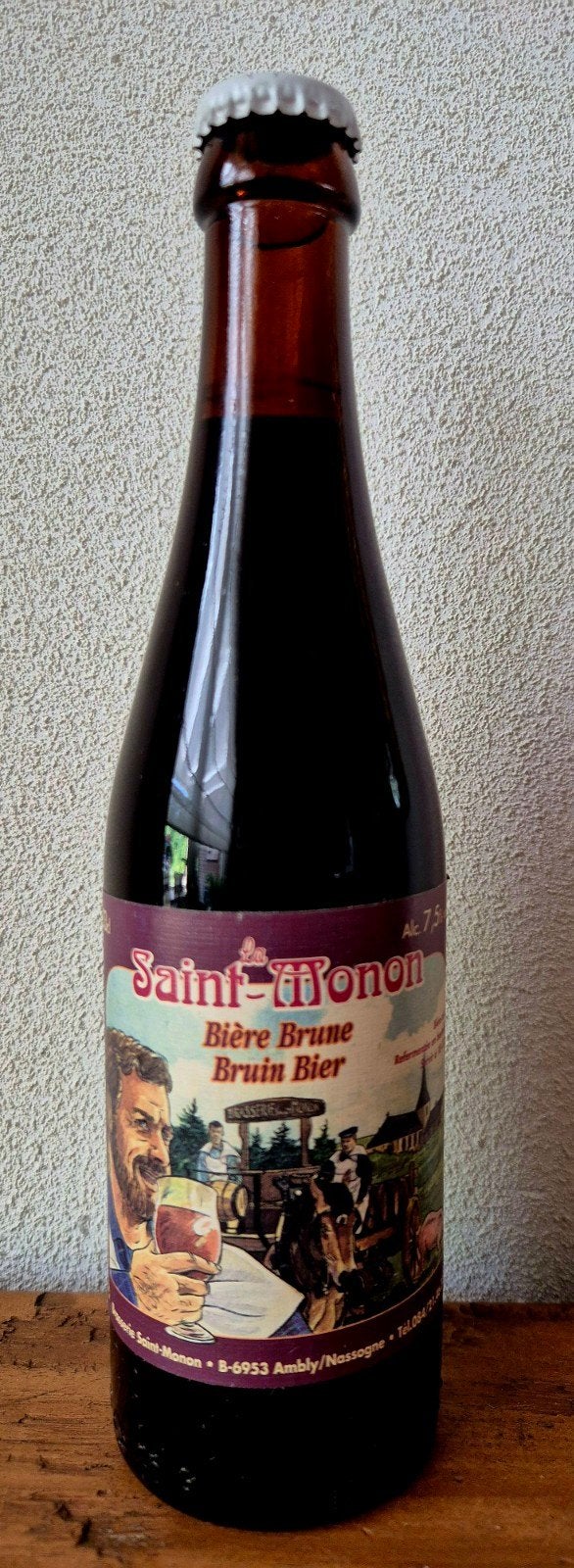 1999 Saint-Monon bruin Belgisch bier Brasserie Saint-Monon, Verzamelen, Ophalen of Verzenden, Zo goed als nieuw, Flesje(s), Overige merken
