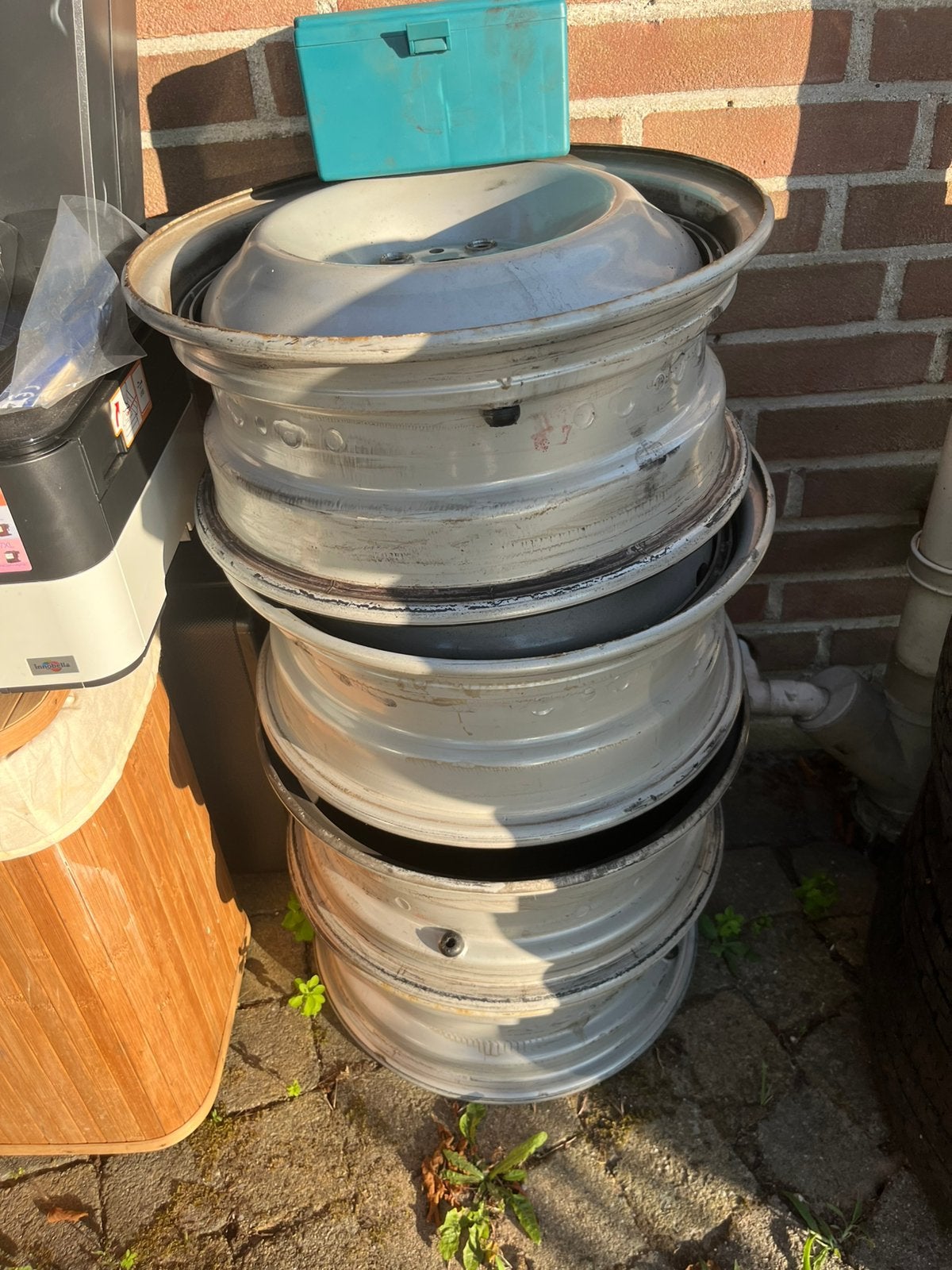 Citroen CX, 4 roestvrije 14 inch velgen., Auto diversen, Wieldoppen, Ophalen