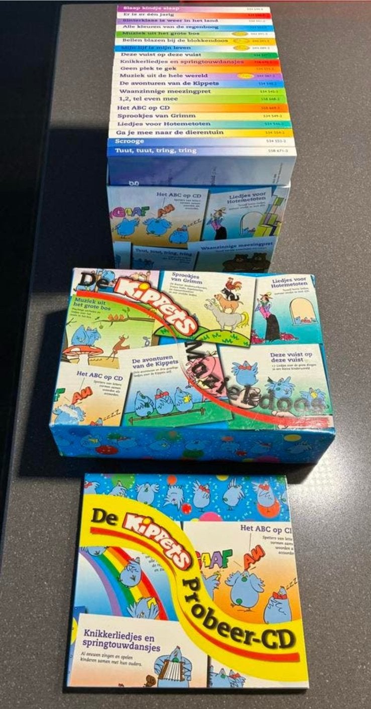 Complete set van 20 Cd’s “De Kippets” muziekdoos., Ophalen of Verzenden, Zo goed als nieuw