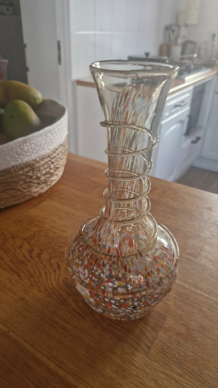 Unieke handgeblazen Murano vaas met kleurrijke spikkels, Antiek en Kunst, Antiek | Vazen, Ophalen