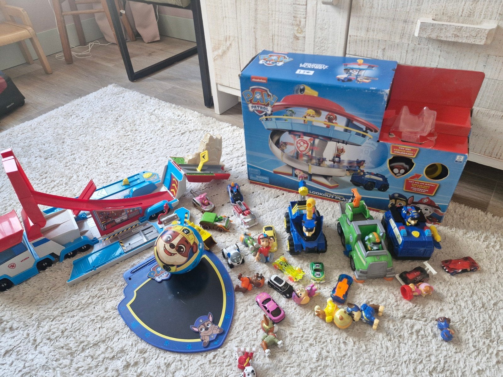 Grote Paw Patrol speelgoedset met uitkijktoren en voertuigen, Kinderen en Baby's, Ophalen of Verzenden, Gebruikt