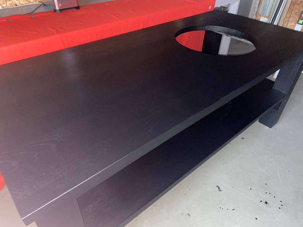 Massief Eiken BBQ Tafel Zwart - Green Egg Large, Tuin en Terras, Ophalen, Nieuw, Houtskool, Vrijstaand