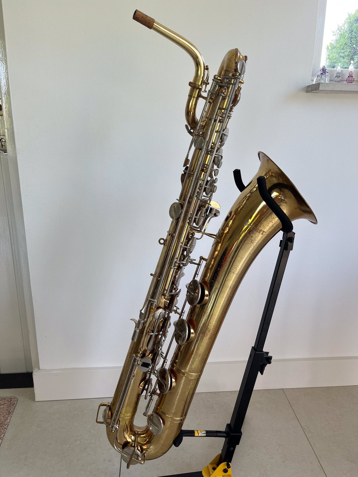 Baritonsaxofoon  Selmer USA met lage A, Ophalen, Gebruikt, Bariton, Met koffer