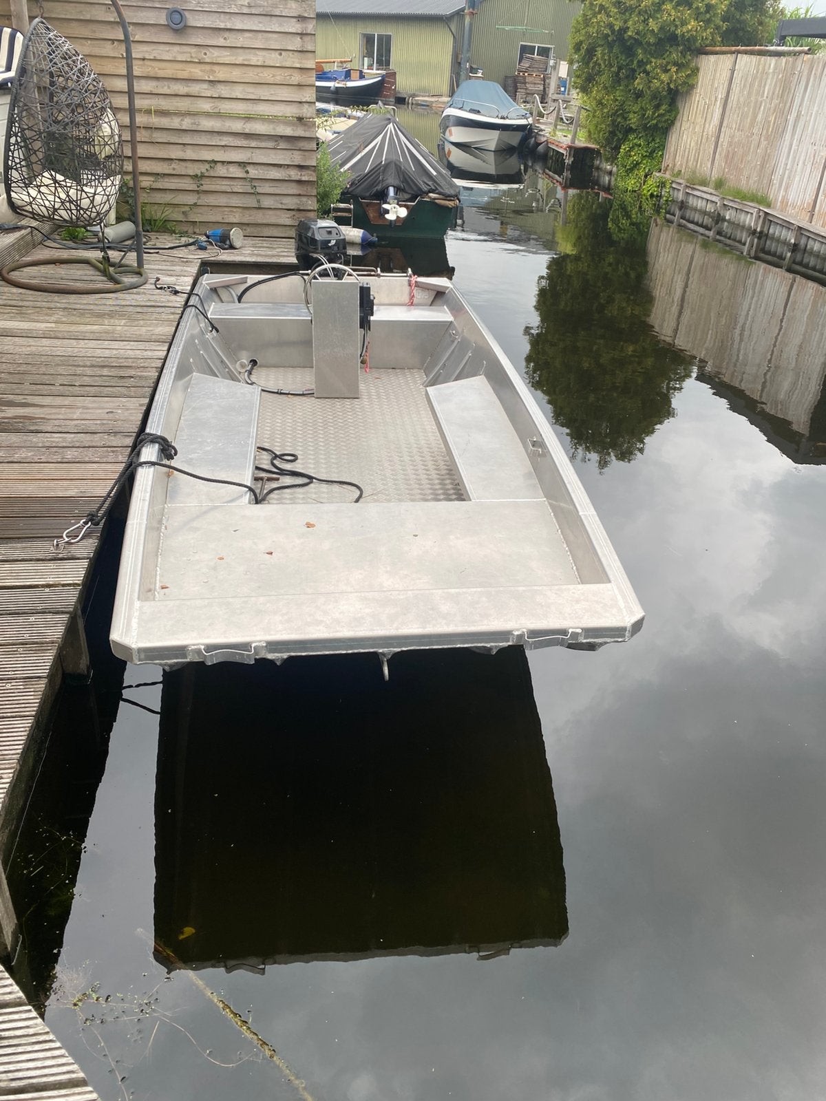 Alluminium platbodem/visboot, Watersport en Boten, Benzine, Overige merken, Buitenboordmotor, Aluminium