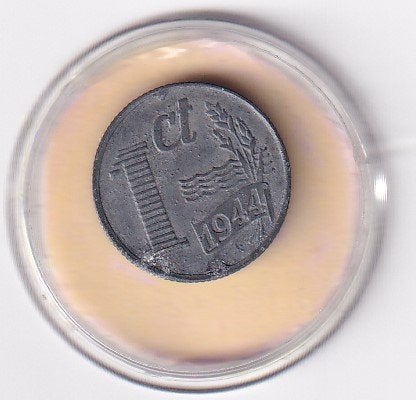 1 Cent 1944  Zeer Goed   zink, Verzenden, Koningin Wilhelmina, 1 cent, Losse munt