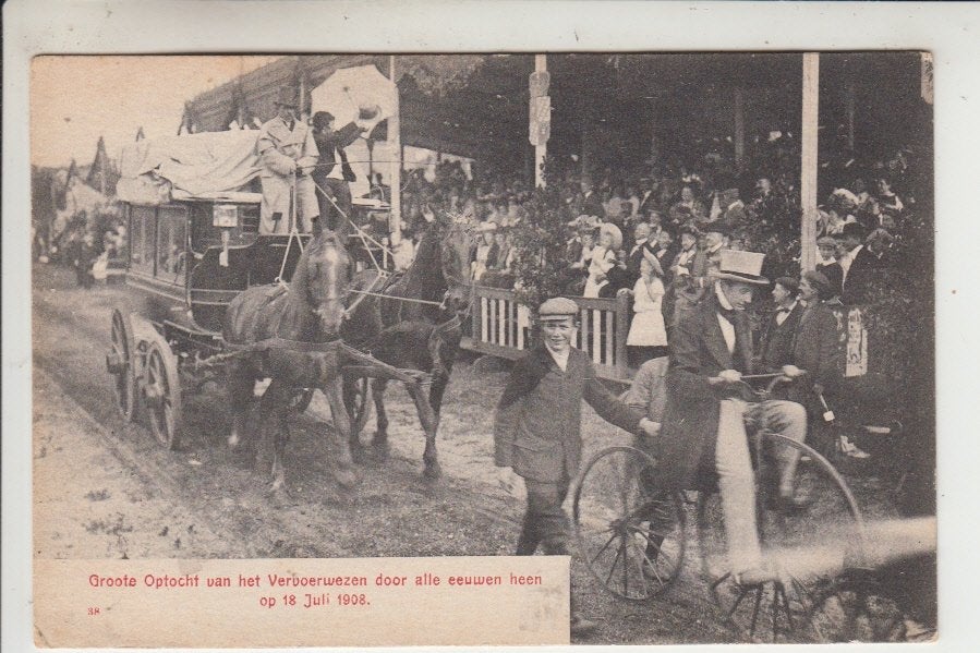 Haarlem, Optocht Vervoerwezen 1908, Ophalen of Verzenden, Voor 1920, Gelopen, Noord-Holland