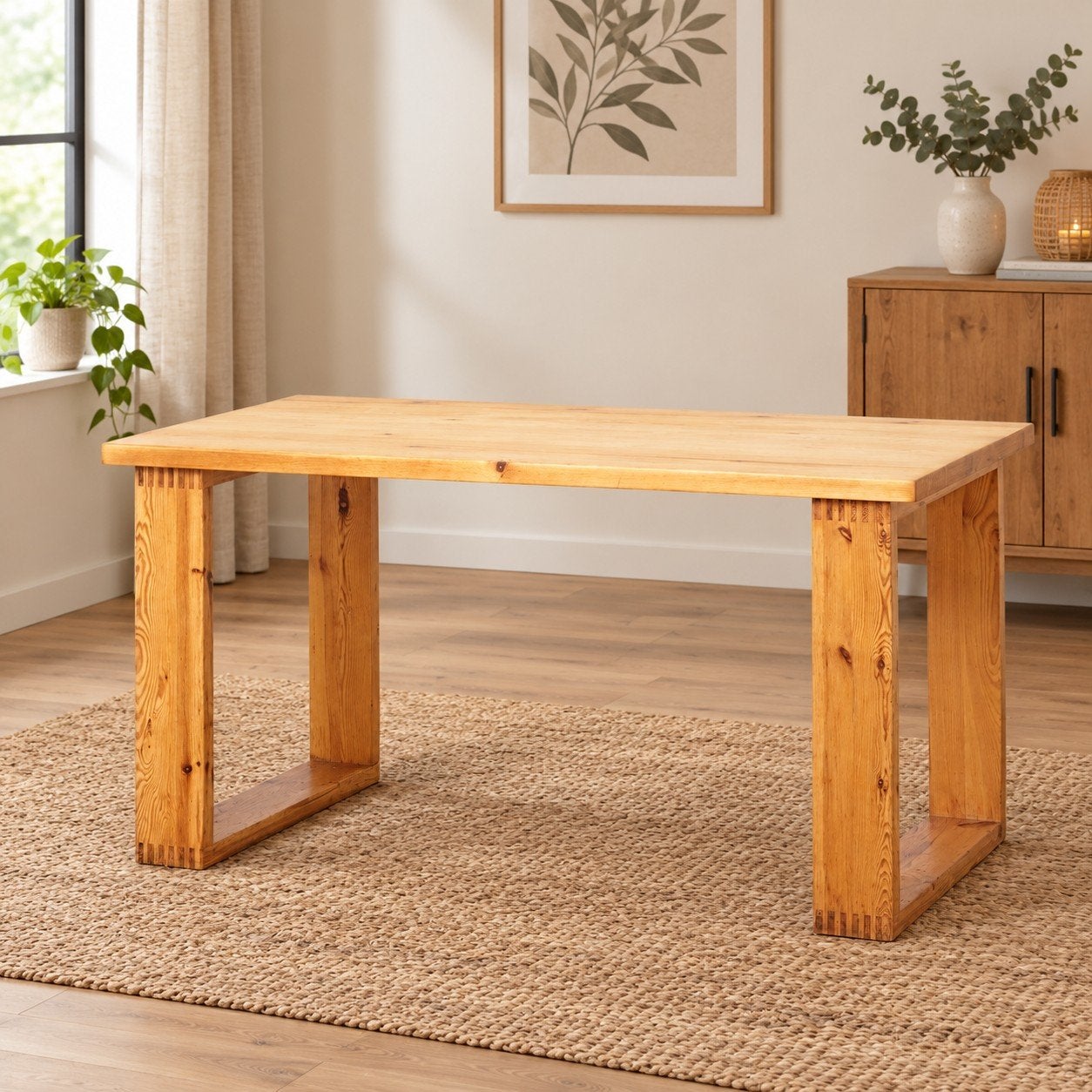 Massief houten eettafel van Ate van Apeldoorn, Gebruikt, 150 tot 200 cm, Vier personen, Grenenhout